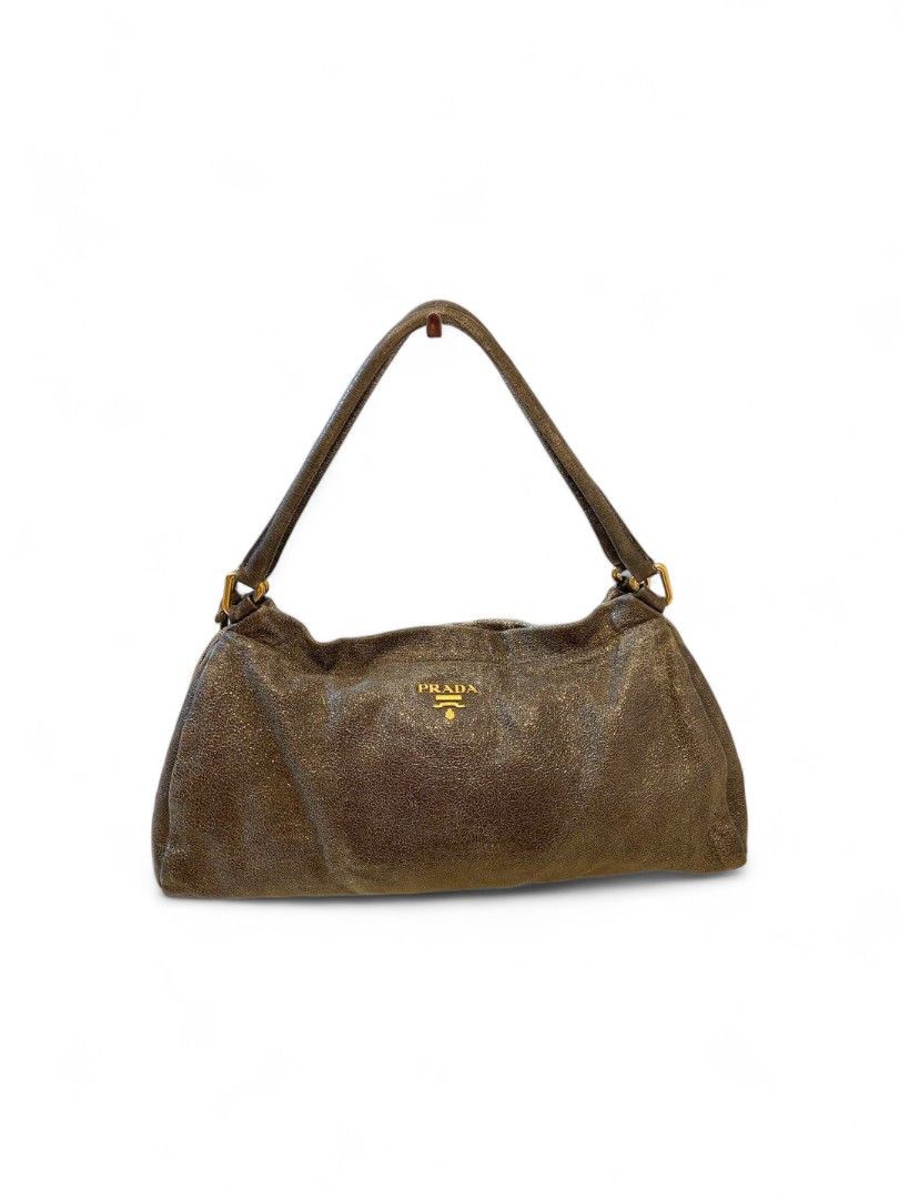Prada Prada - Gray Padlock Leather Handbag One Shoulder Size ONE SIZE - 1 Thumbnail