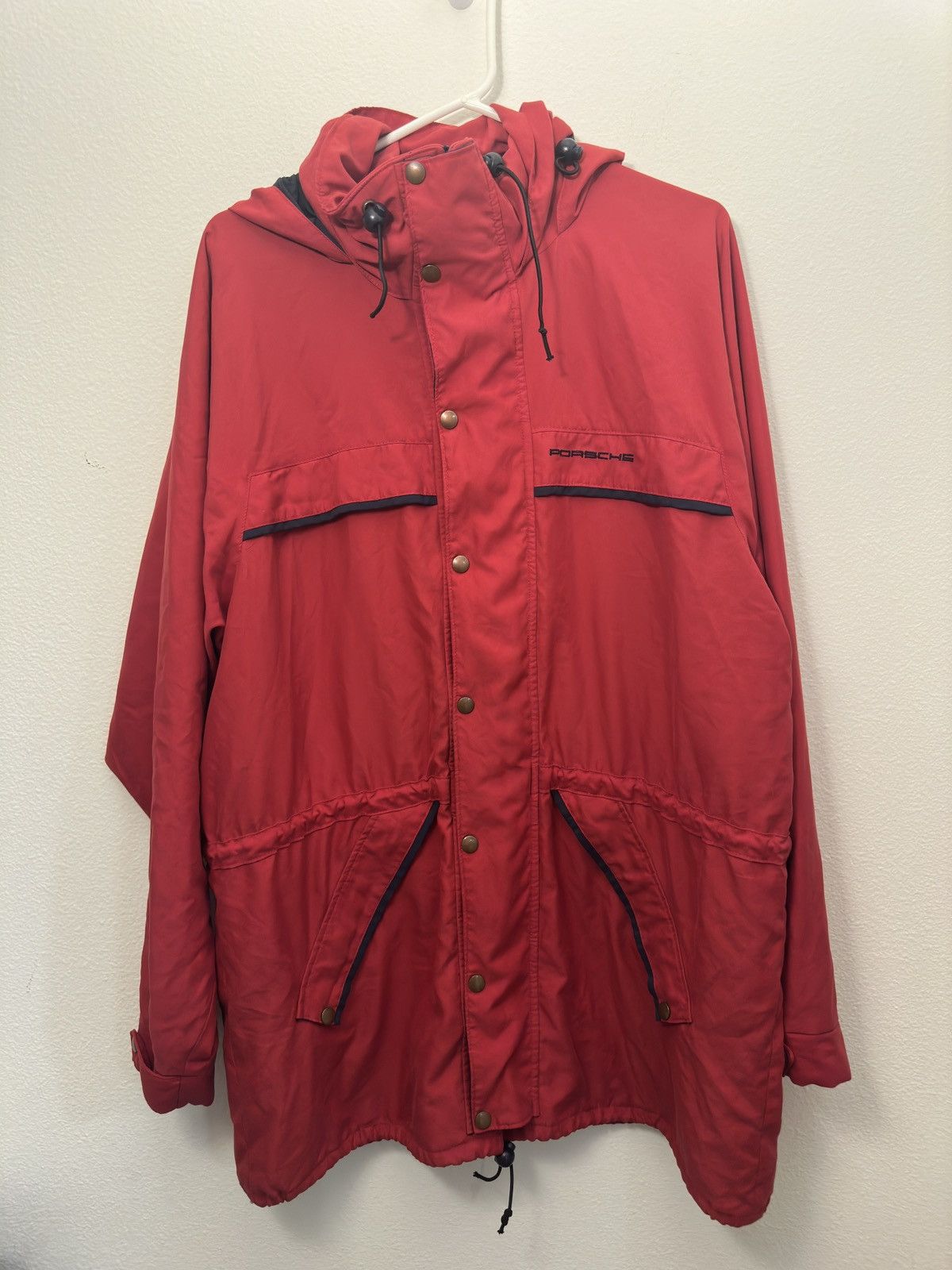 image of Porsche Design Vintage Porsche Rain Jacket in Red, Men's (Size 2XL)