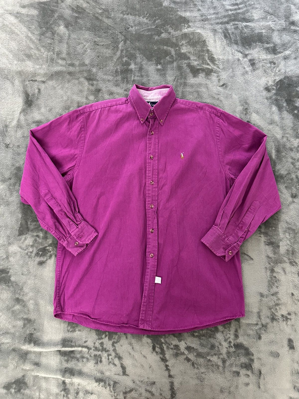 Polo Ralph Lauren × Vintage 90s Polo Ralph Lauren Purple Oxford Shirt USA Made Large Size US L / EU 52-54 / 3 - 1 Thumbnail