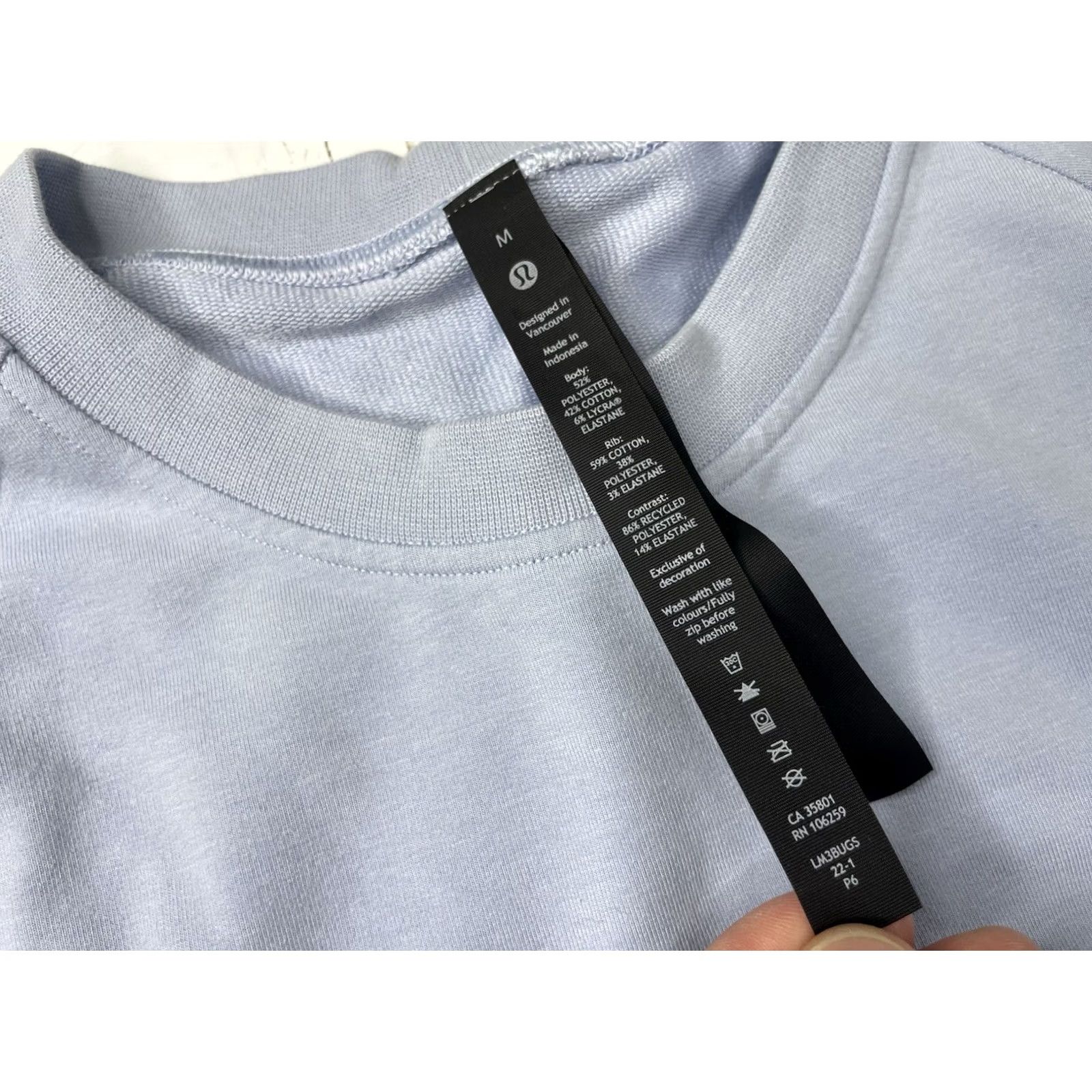 Lululemon Lululemon City Sweat Crew Blue Stretch French Terry Mens Medium Sweatshirt Size US M / EU 48-50 / 2 - 4 Thumbnail