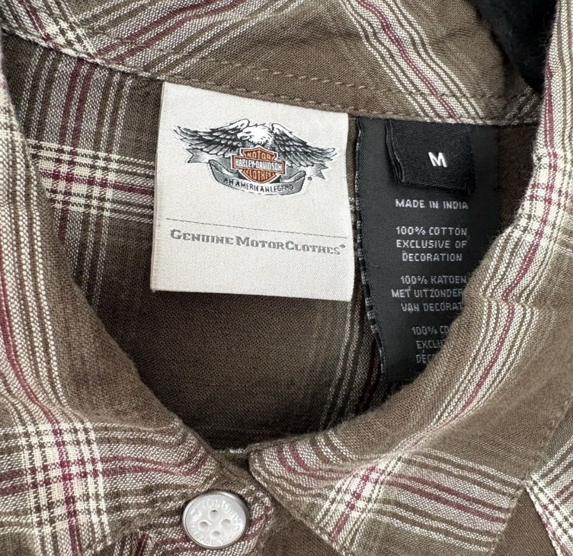 Harley Davidson Harley Davidson Retro Plaid 100% Cotton Shirt Short Sleeve Size M / US 6-8 / IT 42-44 - 2 Thumbnail