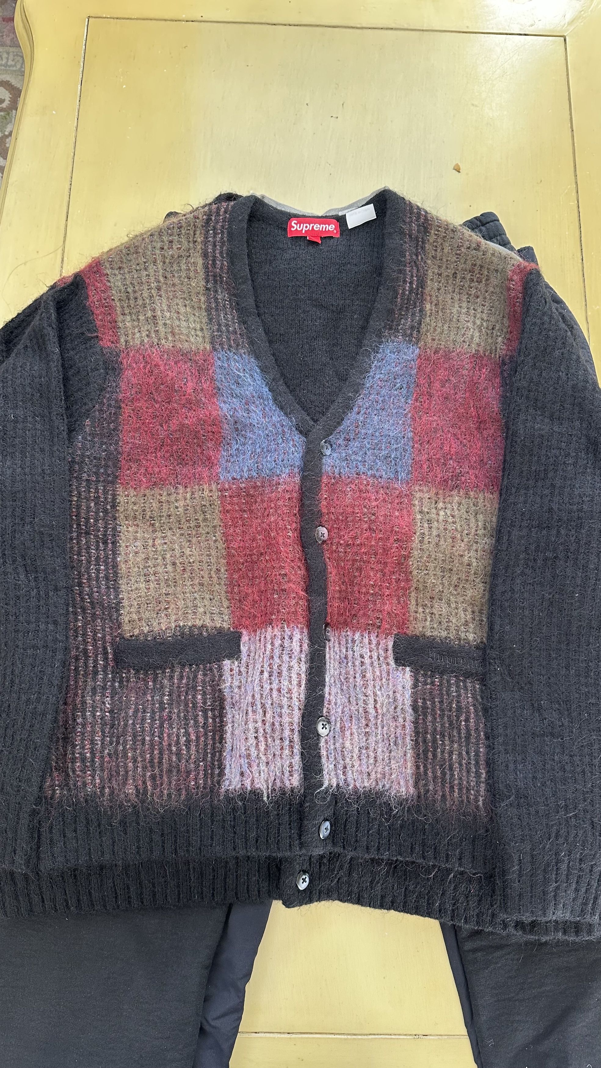 トップス Supreme Brushed Grid Cardigan Supreme Brushed Grid Cardigan - Black XLarge - IN HAND! Free Fast