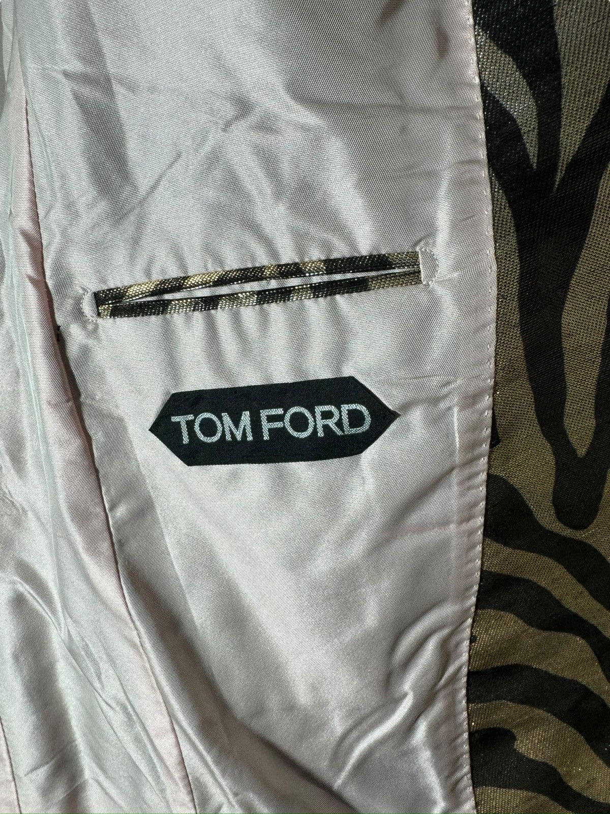 Tom Ford Tom Ford Atticus Zebra Blazer Gold & Black – Made in Italy Size 46R - 10 Thumbnail