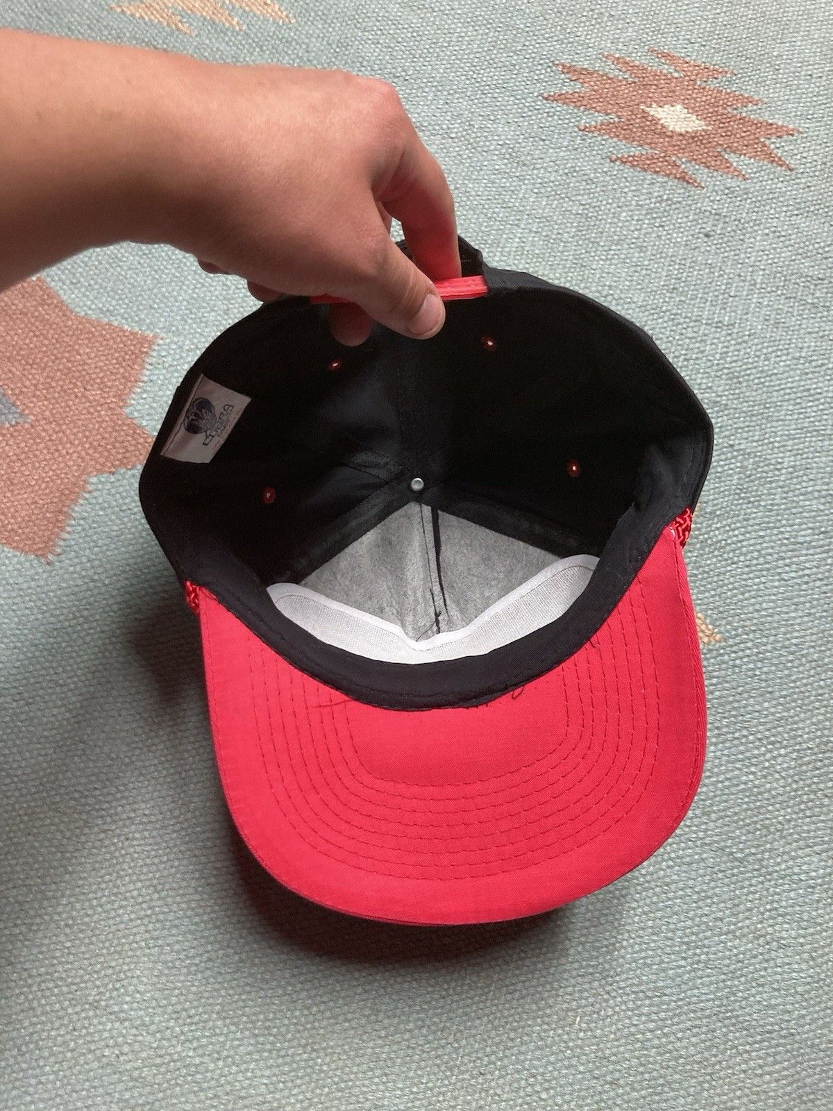 Vintage SnapBack hat Rich’s rifles Ashley Michigan hunting black red Size ONE SIZE - 5 Thumbnail