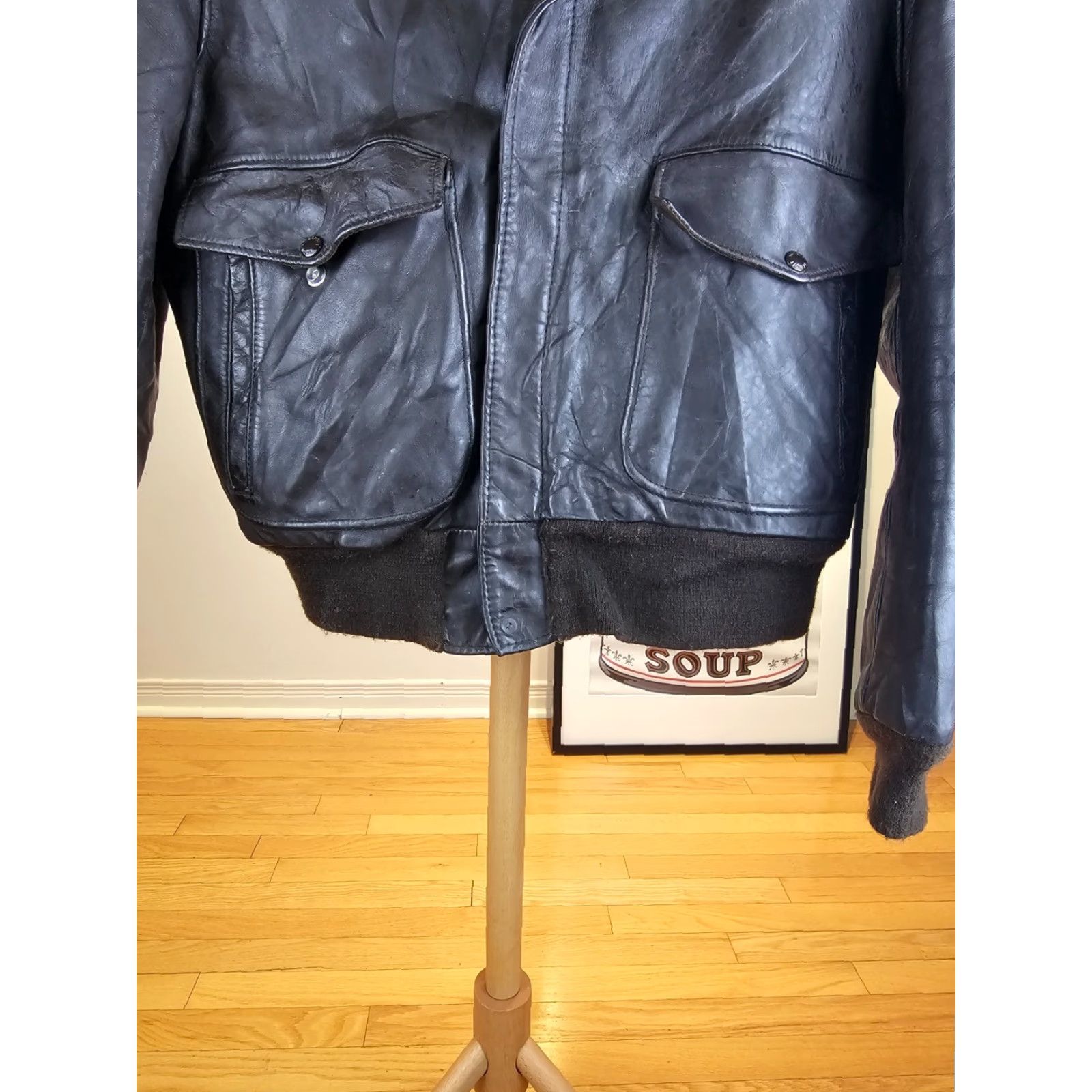 Schott VINTAGE SCHOTT G-1 674 MS FLIGHT BOMBER LEATHER JACKET SZ 42 MEN Size US XS / EU 42 / 0 - 3 Thumbnail