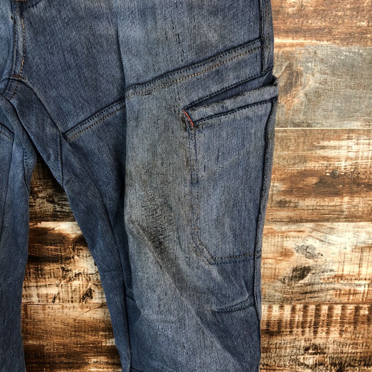 Japanese Brand Field Core Blue Distressed Denim Pants #A2138 Size US 33 - 10 Thumbnail