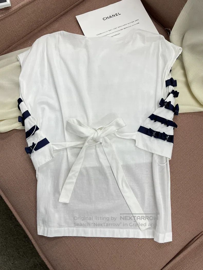 Chanel Chanel 21C handmade beaded bow blue beaded short sleeve Size XS / US 0-2 / IT 36-38 - 4 Thumbnail