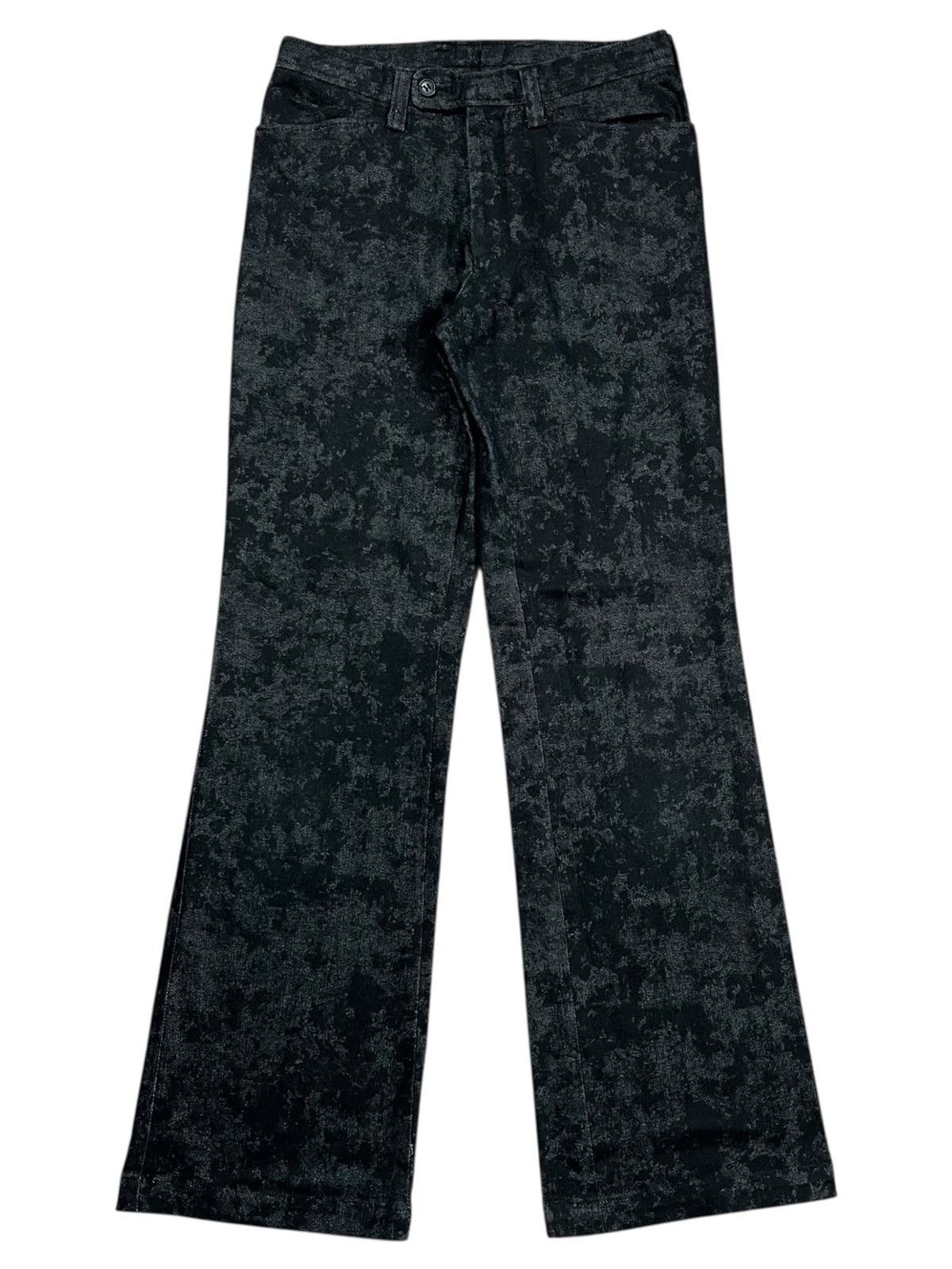 Tornado Mart 2000s Tornado Mart - Mud Wash Jacquard Flared Pants Size US 29 - 1 Thumbnail