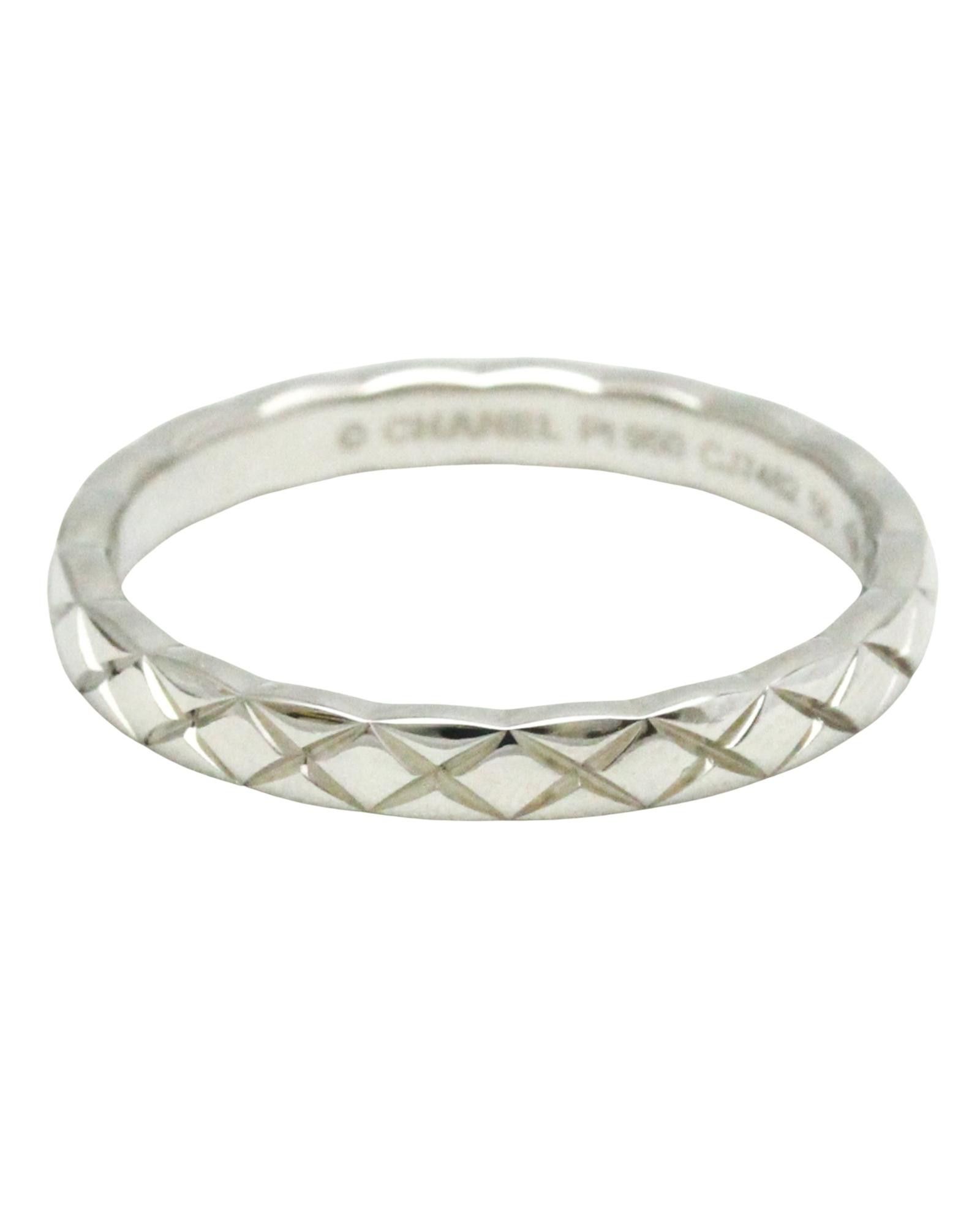 image of Chanel Contemporary Platinum Band Ring in Silver, Women's