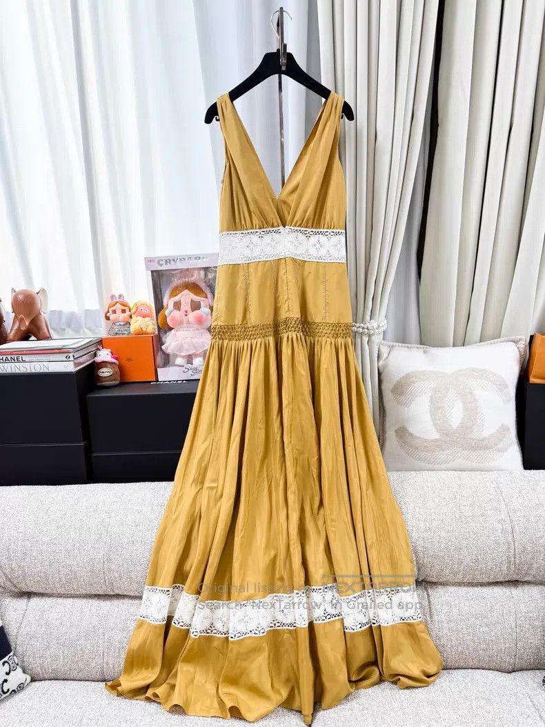Dior Dior Lace stitching silk dress Size XS / US 0-2 / IT 36-38 - 2 Thumbnail