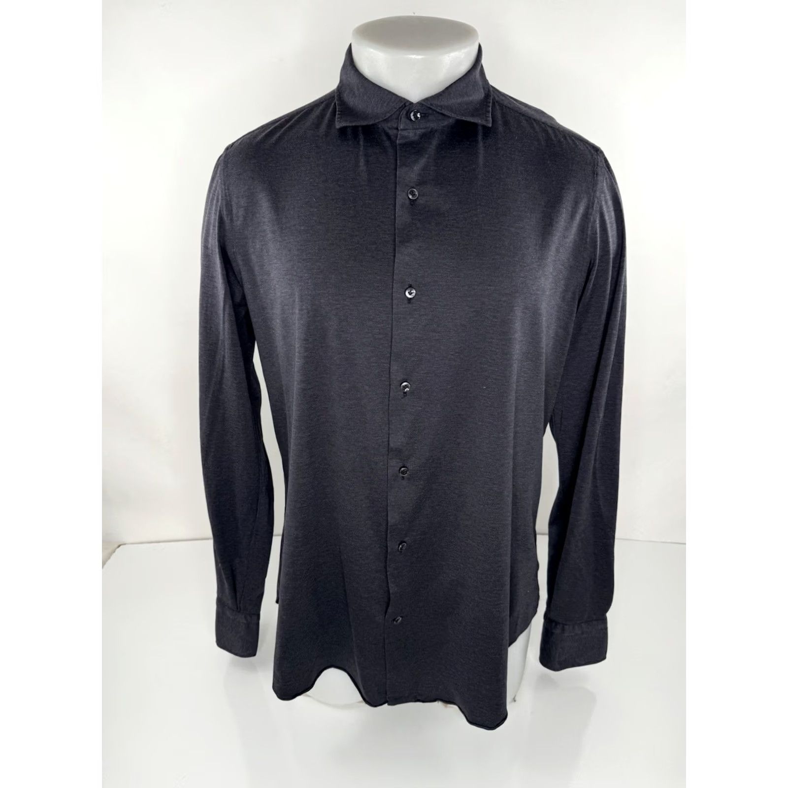 Vintage GAETANO IPPOLOTO Napoli Italy XL Shirt Men Long Sleeve Gray Button-Up Size US XL / EU 56 / 4 - 2 Thumbnail