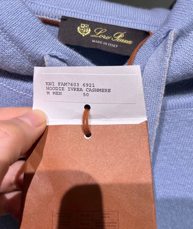 Loro Piana LORO PIANA Cashmere mixed color round neck knit hoodie Size US M / EU 48-50 / 2 - 3 Thumbnail