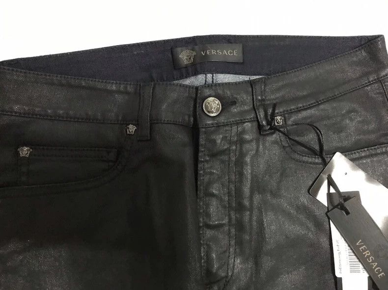 Versace Versace Black imitation leather jeans Size 30" / US 8 / IT 44 - 4 Thumbnail