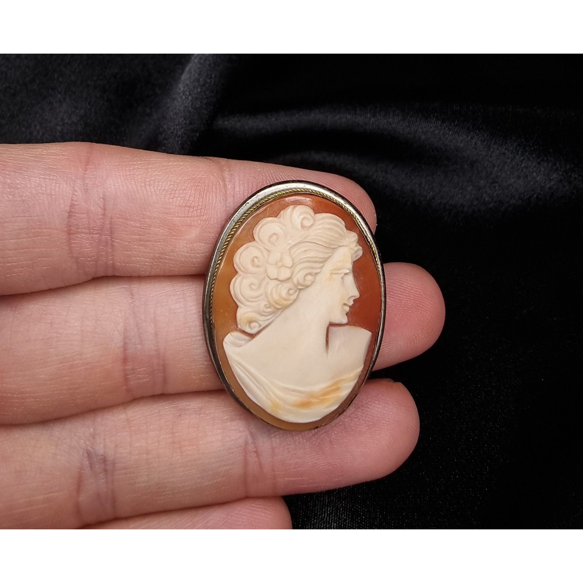 Vintage Vintage 800 Silver Real Cameo Brooch Pendant Oval Shape Eleg Size ONE SIZE - 4 Thumbnail