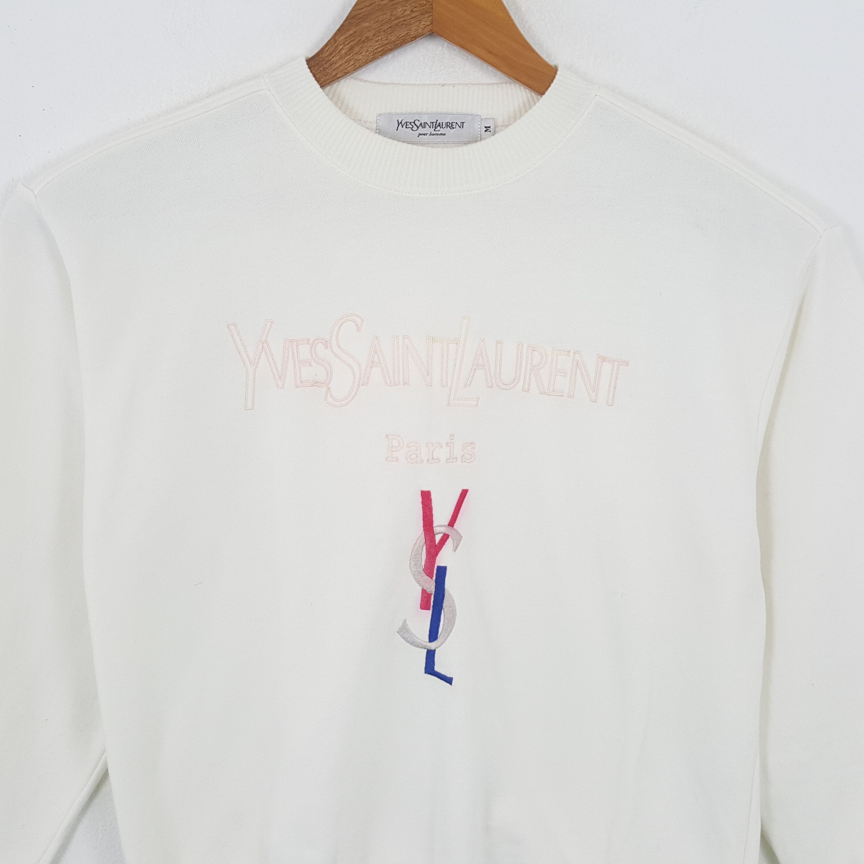 Vintage × Yves Saint Laurent Vintage YVES SAINT LAURENT Italian Brand Sweatshirts Size US M / EU 48-50 / 2 - 2 Thumbnail