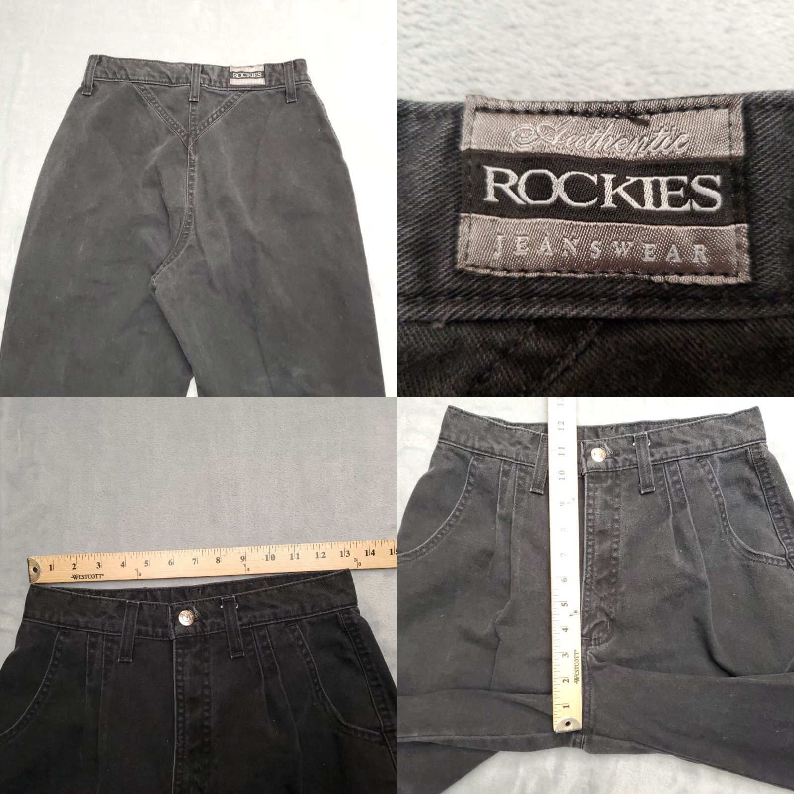 Vintage VINTAGE Rockies Jeans Womens 7/8 Black Denim Pleated High Rise Riding 90s Y2K Jeans Womens 8 Black Denim High Rise 7/8 Size 30" / US 8 / IT 44 - 8 Thumbnail