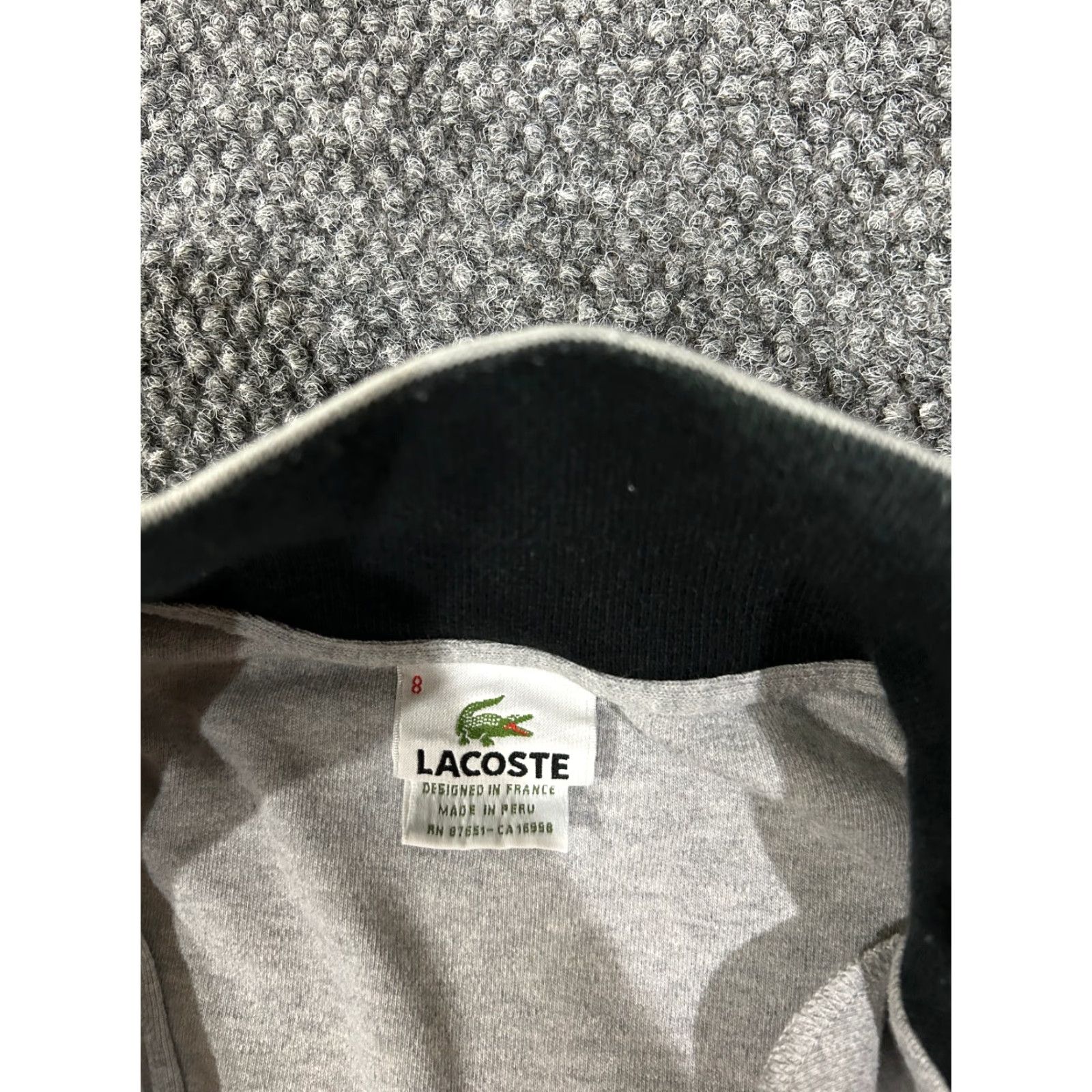 Lacoste Lacoste 1/4 Zip Pullover Mens Gray Cotton Sweatshirt Mock Neck Long Sleeve Logo Zipper Casual Regular Size 8 Men Size US M / EU 48-50 / 2 - 6 Thumbnail