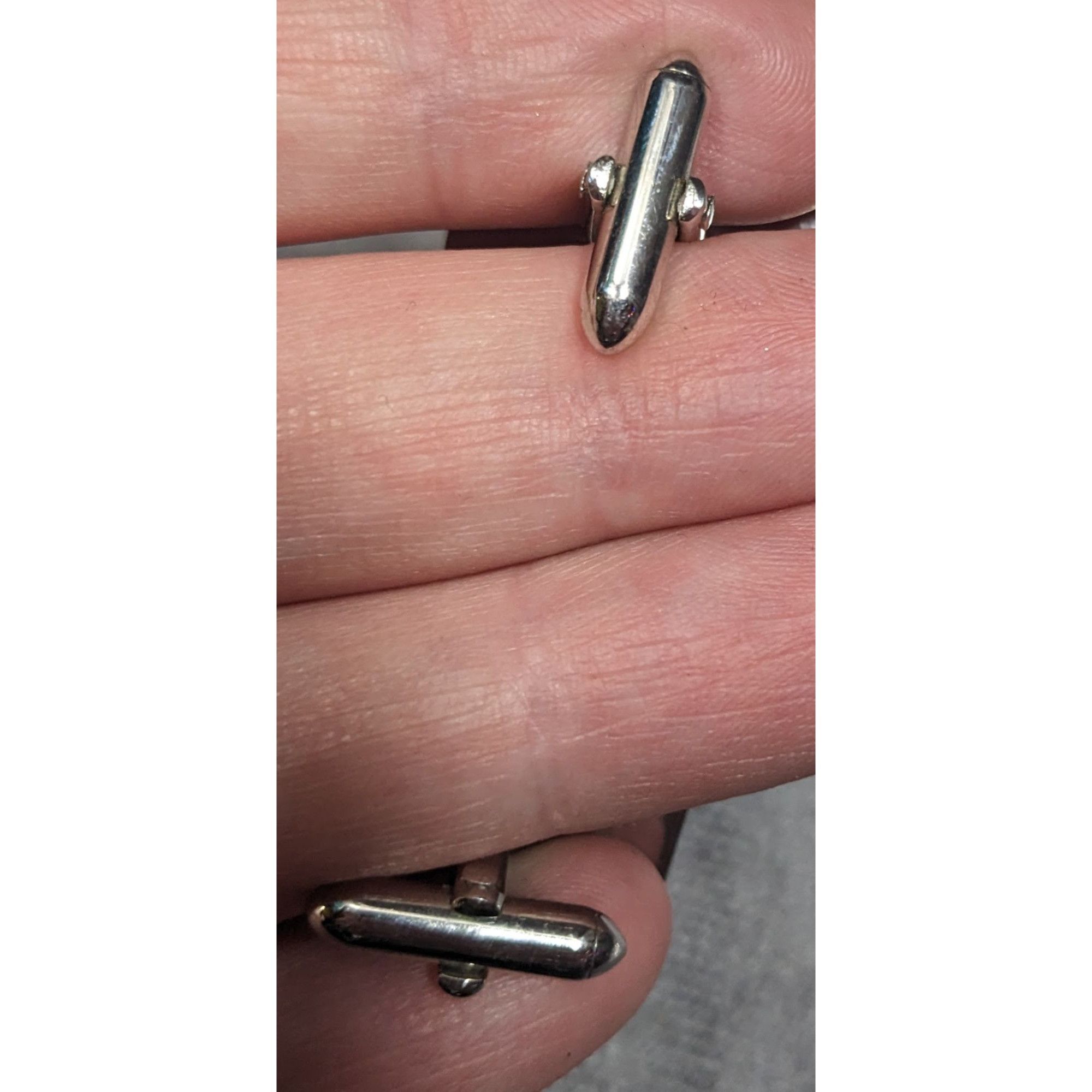 Other Modern Silver Tone Geometric Square Cufflinks Size ONE SIZE - 5 Thumbnail