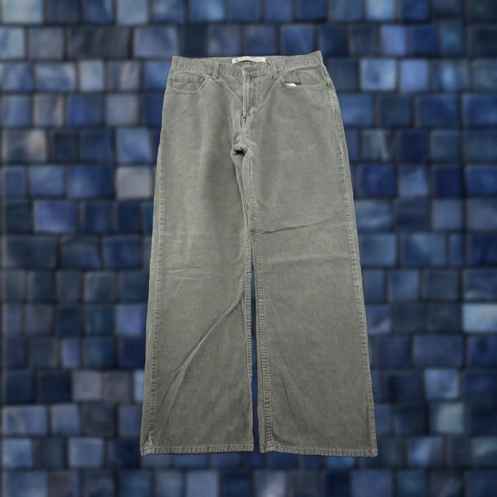 Gap VINTAGE Gap Relaxed Boot Fit Corduroy Pants Baggy 90s y2k Wide Leg Green 35x30 Size US 35 - 1 Thumbnail