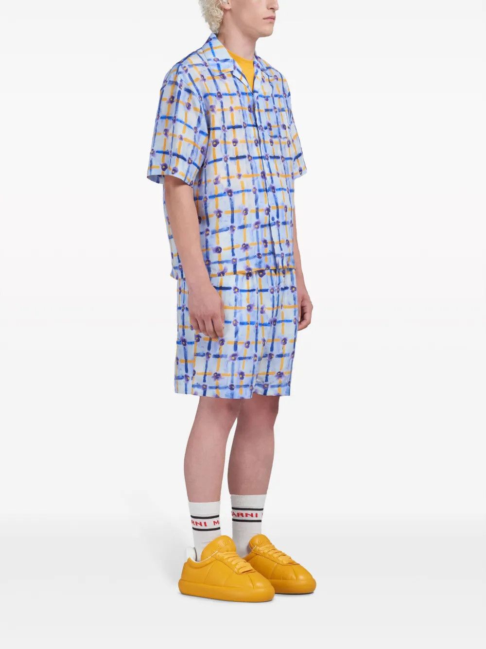 Marni oc11z0525 Graphic-Print Silk Shirt in Multicolor Size US L / EU 52-54 / 3 - 3 Thumbnail