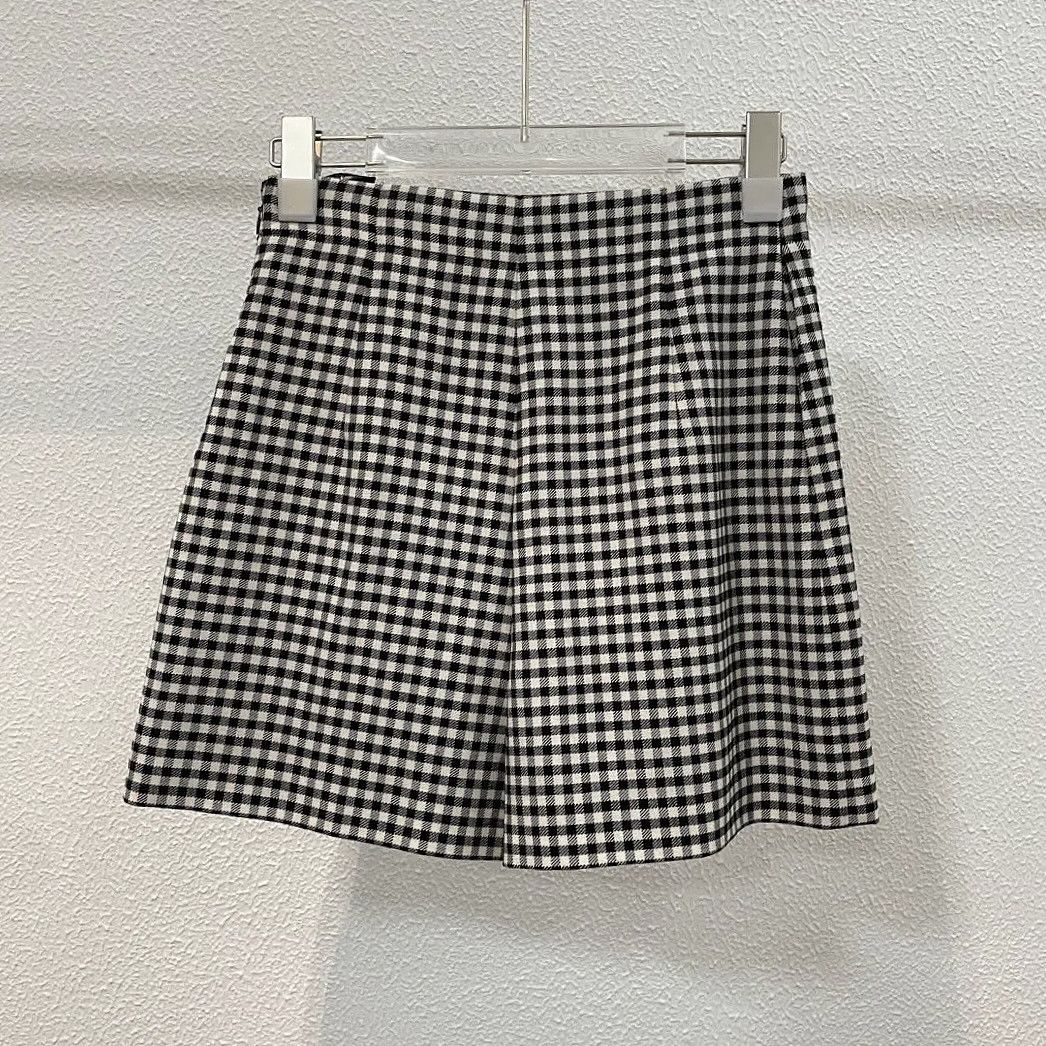 Dior Dior Gingham Wool Shorts Size 36 Size 26" / US 2 / IT 38 - 1 Thumbnail