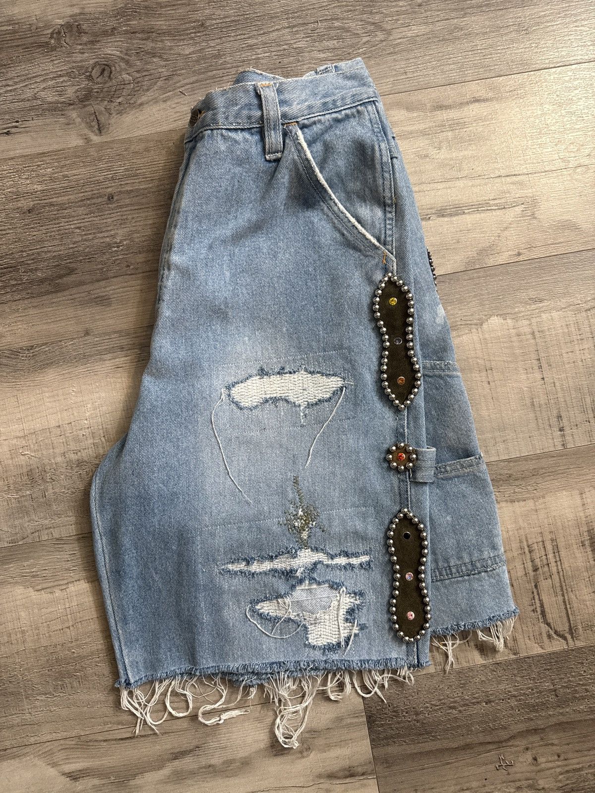 Japanese Brand Kapital Inspired Studded Work Shorts Size US 32 / EU 48 - 2 Thumbnail
