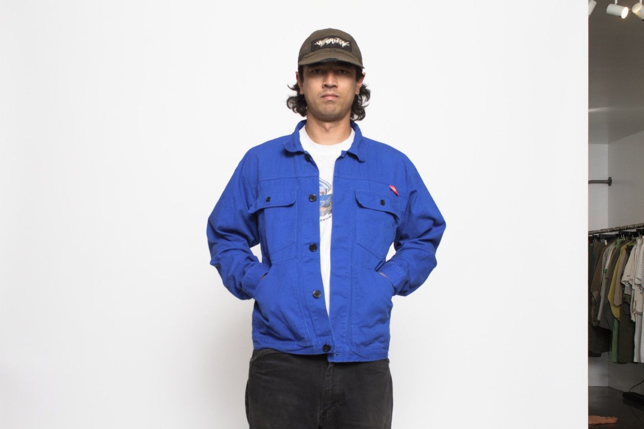 Vintage BLUE BUTTON UP GERMAN WORKWEAR JACKET BY PLANAM Size US M / EU 48-50 / 2 - 3 Thumbnail