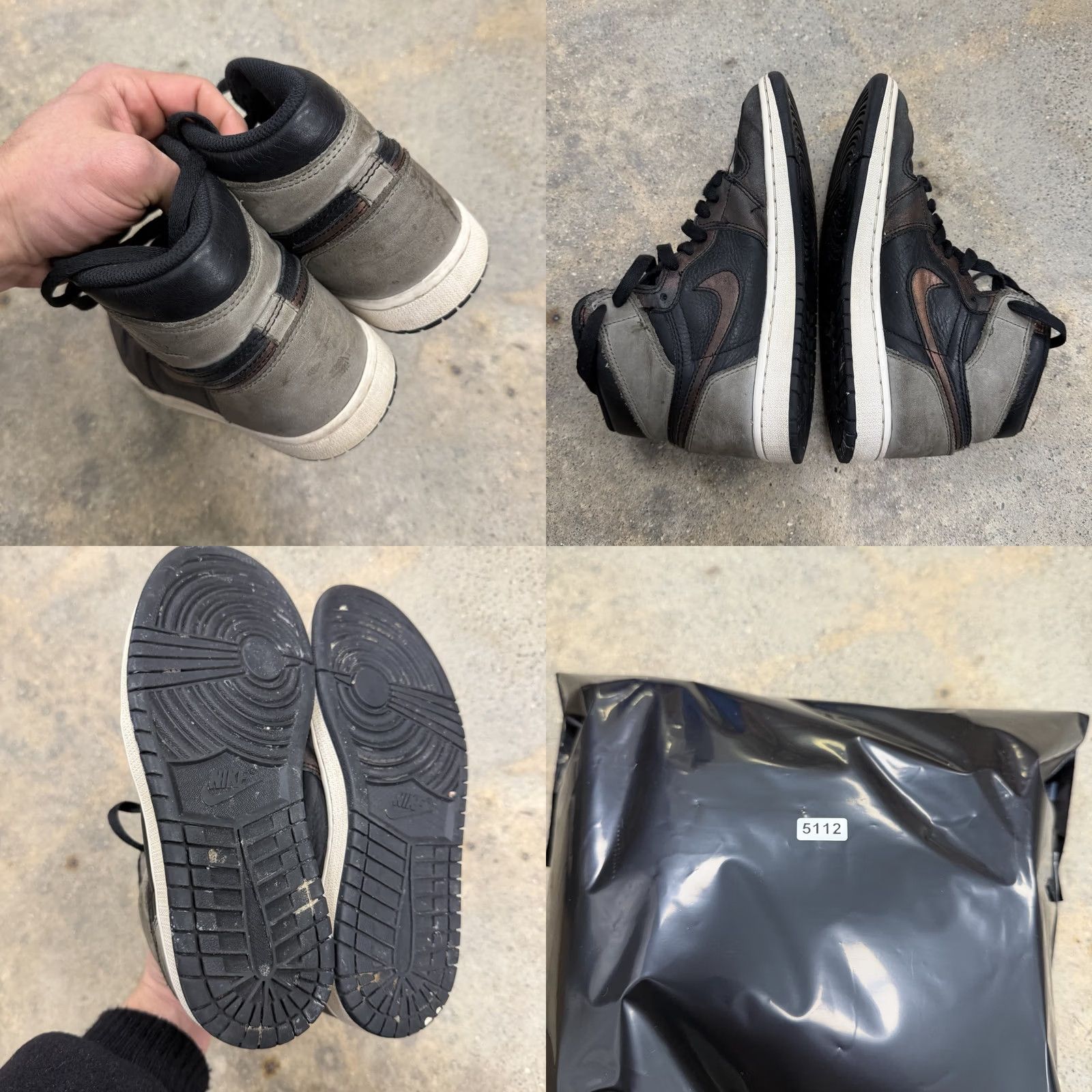 Jordan Brand Nike Air Jordan 1 Retro High OG Patina Mens 5 Black 555088-033 DISTRESSED Size US 5 / EU 37 - 8 Thumbnail