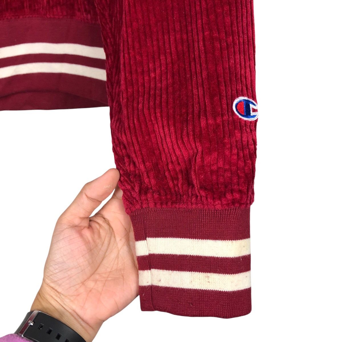 Japanese Brand 90s Champion Velour Sportswear Thick Pile, Oversized C Patch Size US S / EU 44-46 / 1 - 12 Thumbnail