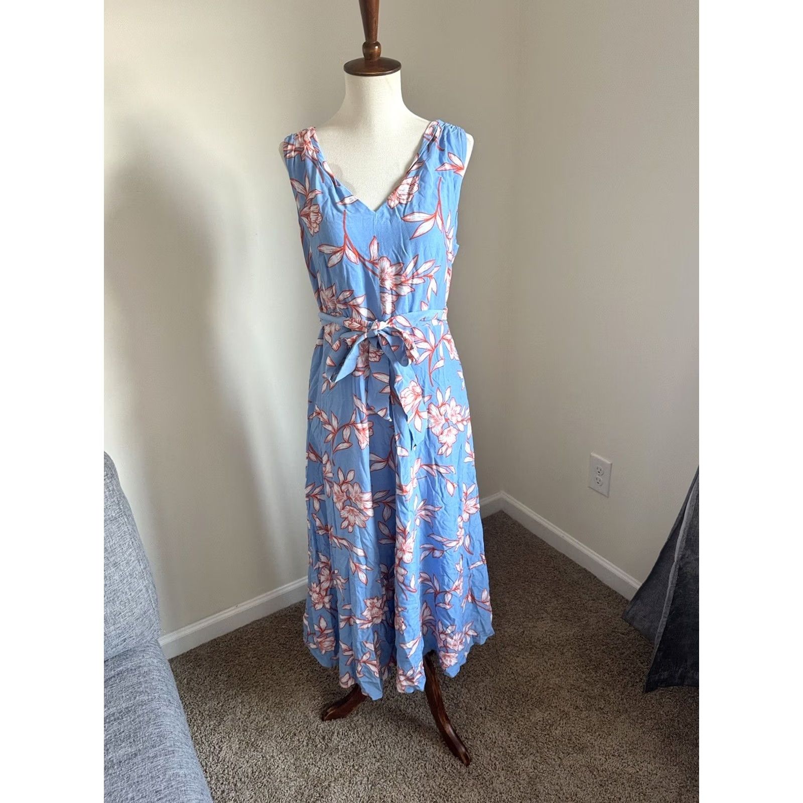 Talbots VINTAGE Talbots Blue Floral Midi Dress Size 6 Size M / US 6-8 / IT 42-44 - 2 Thumbnail