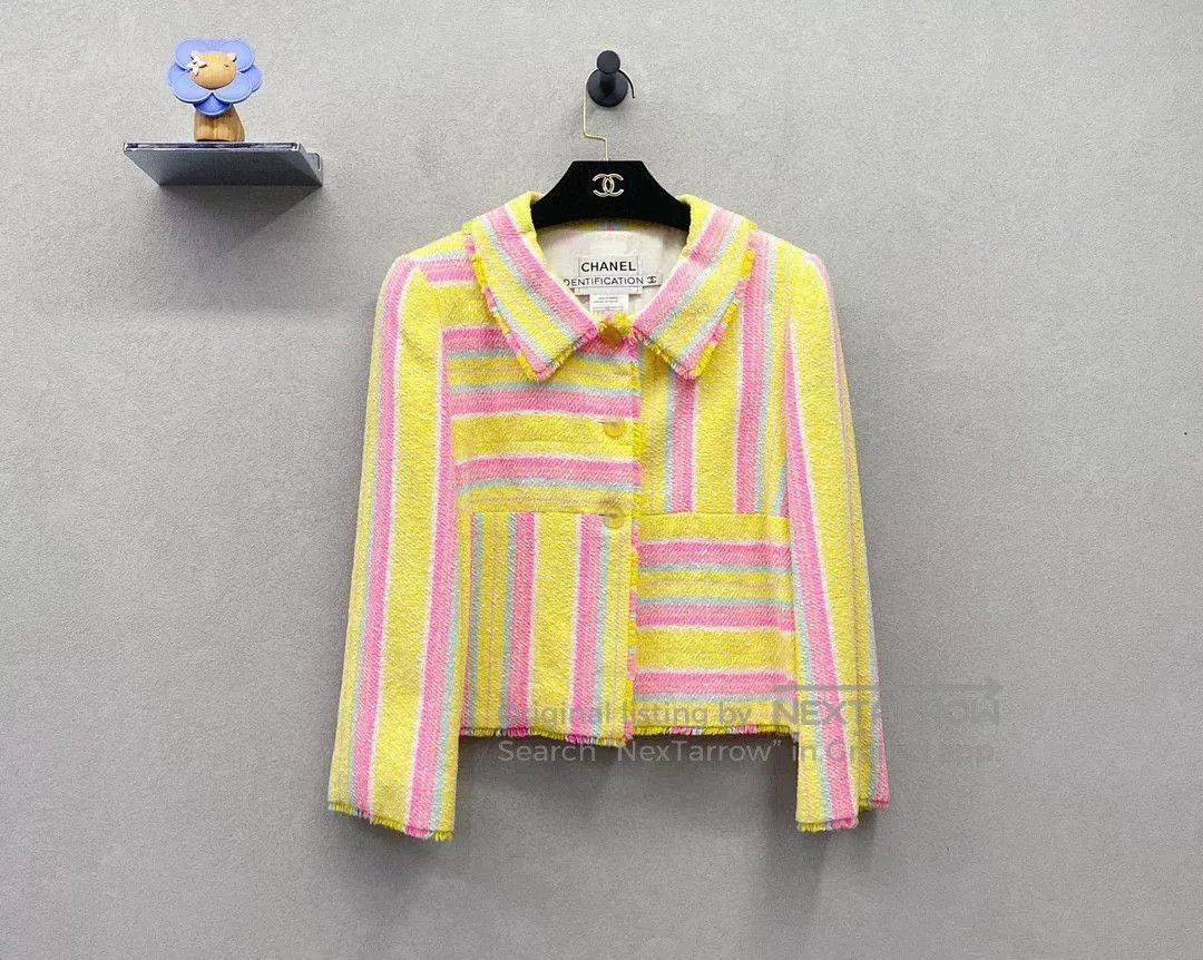 Chanel Chanel Yellow Striped Jacket. Size US S / EU 44-46 / 1 - 1 Thumbnail