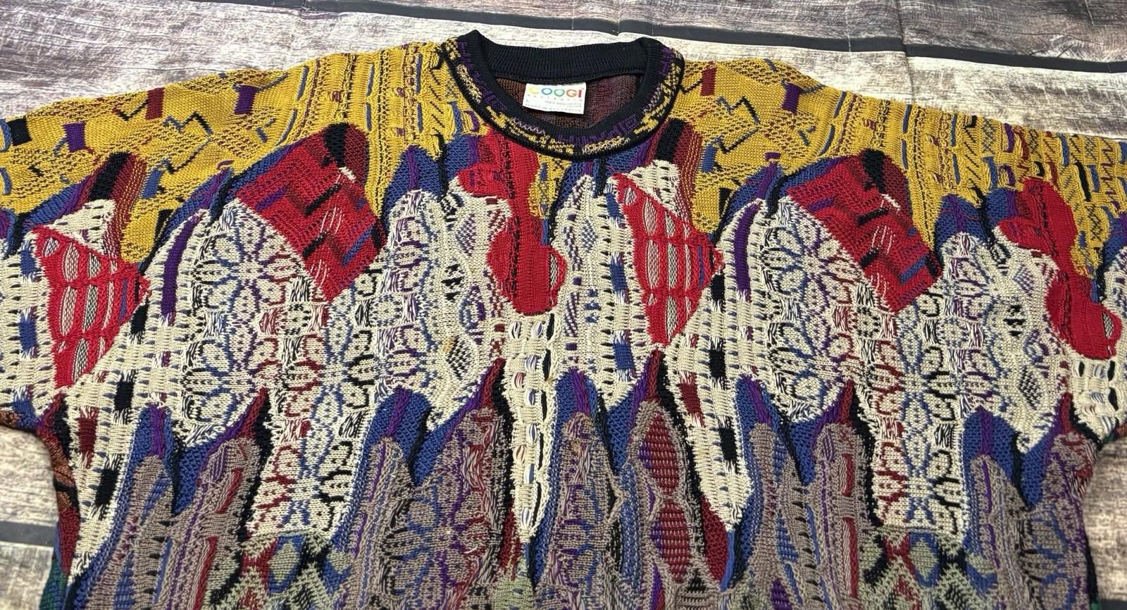 Coogi Coogi Sweater Mens L 3D Knit Flowers Mercerized Cotton Size US L / EU 52-54 / 3 - 4 Thumbnail