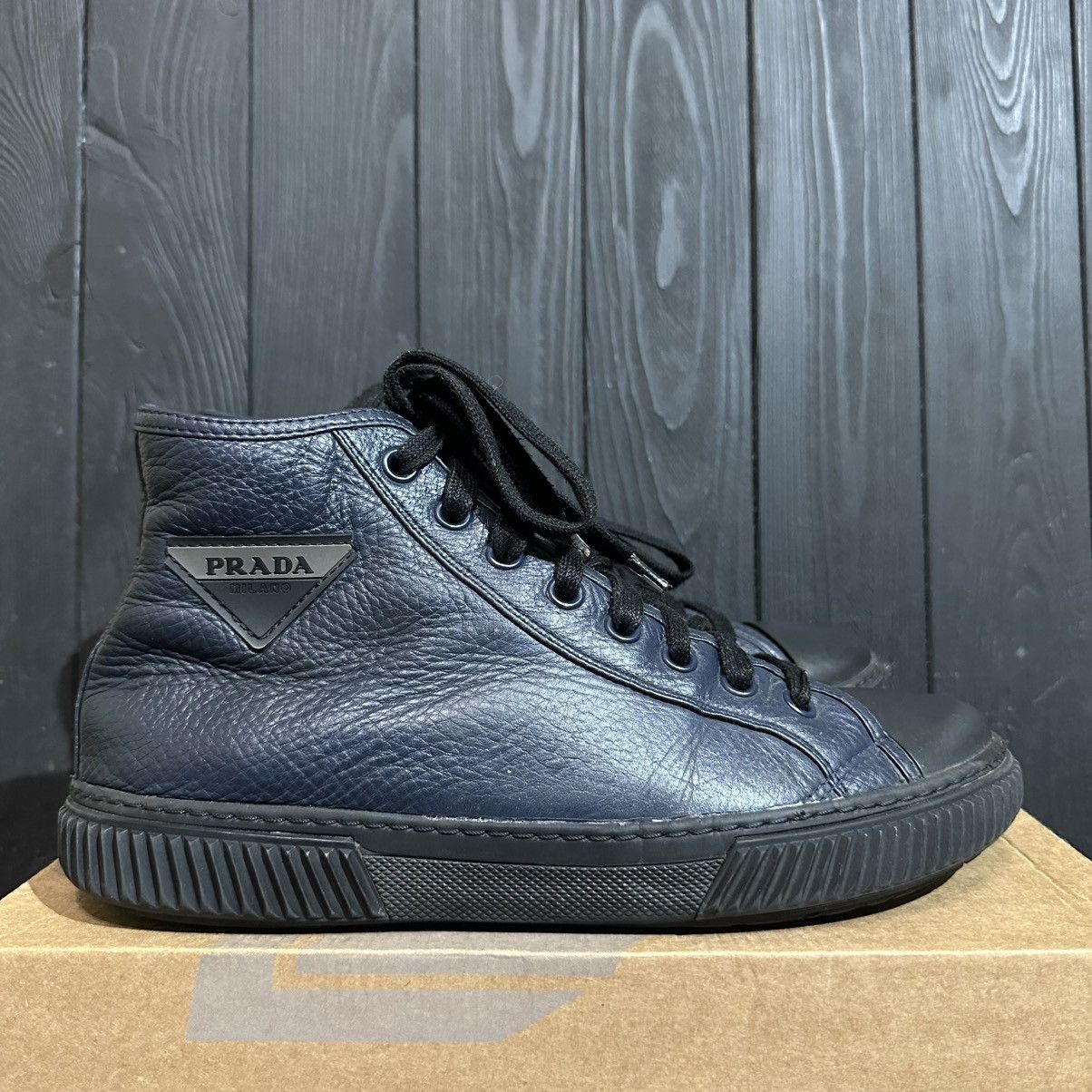 Prada PRADA - Men’s Leather High Top Sneakers Size 7, 8Us Size US 8 / EU 41 - 1 Thumbnail