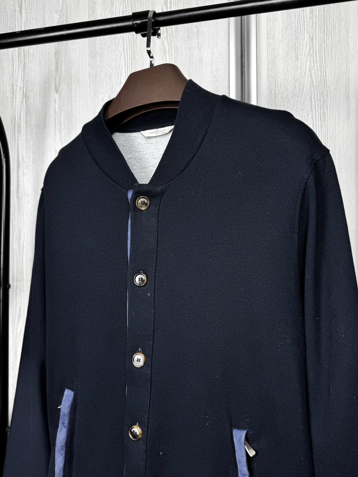 Other Umberto Bilancioni navy blue silk cotton lux bomber jacket Size US L / EU 52-54 / 3 - 6 Thumbnail