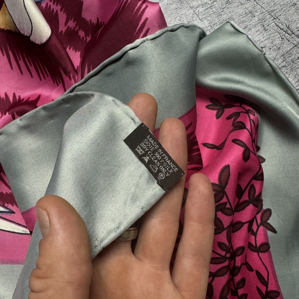 Hermes × Vintage Vintage 90s Hermes Paris Les Girafes Silk Designer Scarf y2k Size ONE SIZE - 16 Thumbnail