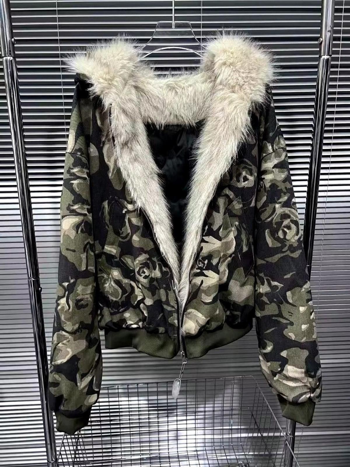 Japanese Brand Camo Zip-Up Hoodie with Faux Fur Lining Size US M / EU 48-50 / 2 - 9 Thumbnail
