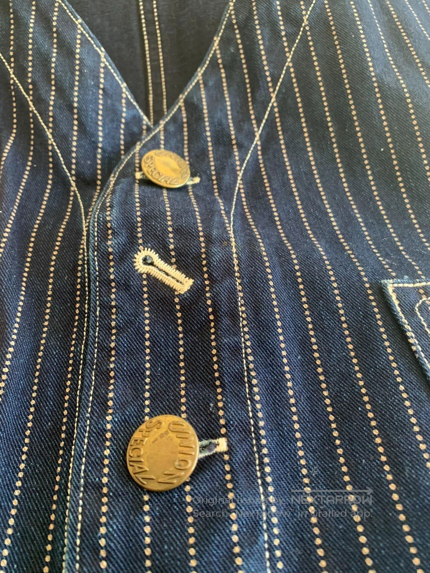 Freewheelers FREEWHEELERS WABASH Stripe Work Vest. Size US XS / EU 42 / 0 - 5 Thumbnail