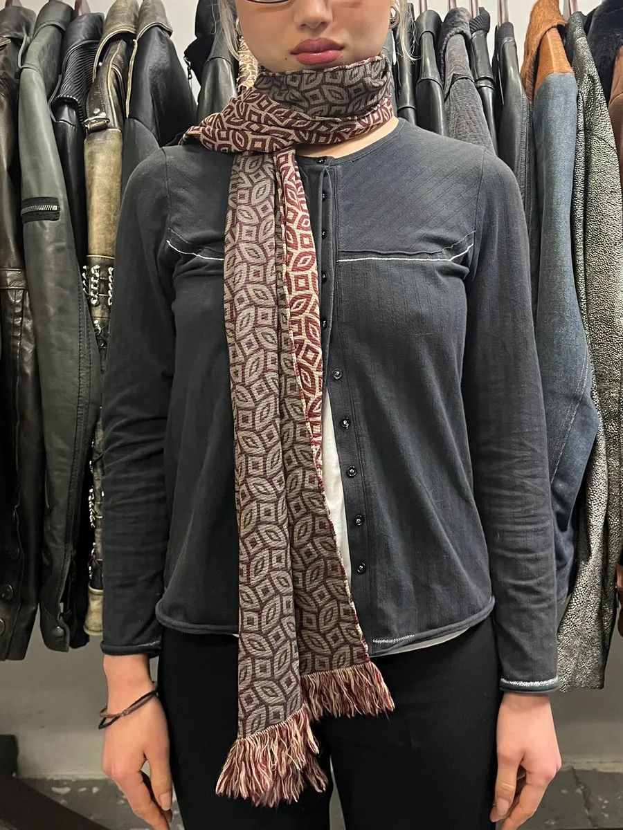 Giorgio Armani 1990s Giorgio Armani Brown Contemporary Mozaic Scarf Size ONE SIZE - 1 Thumbnail
