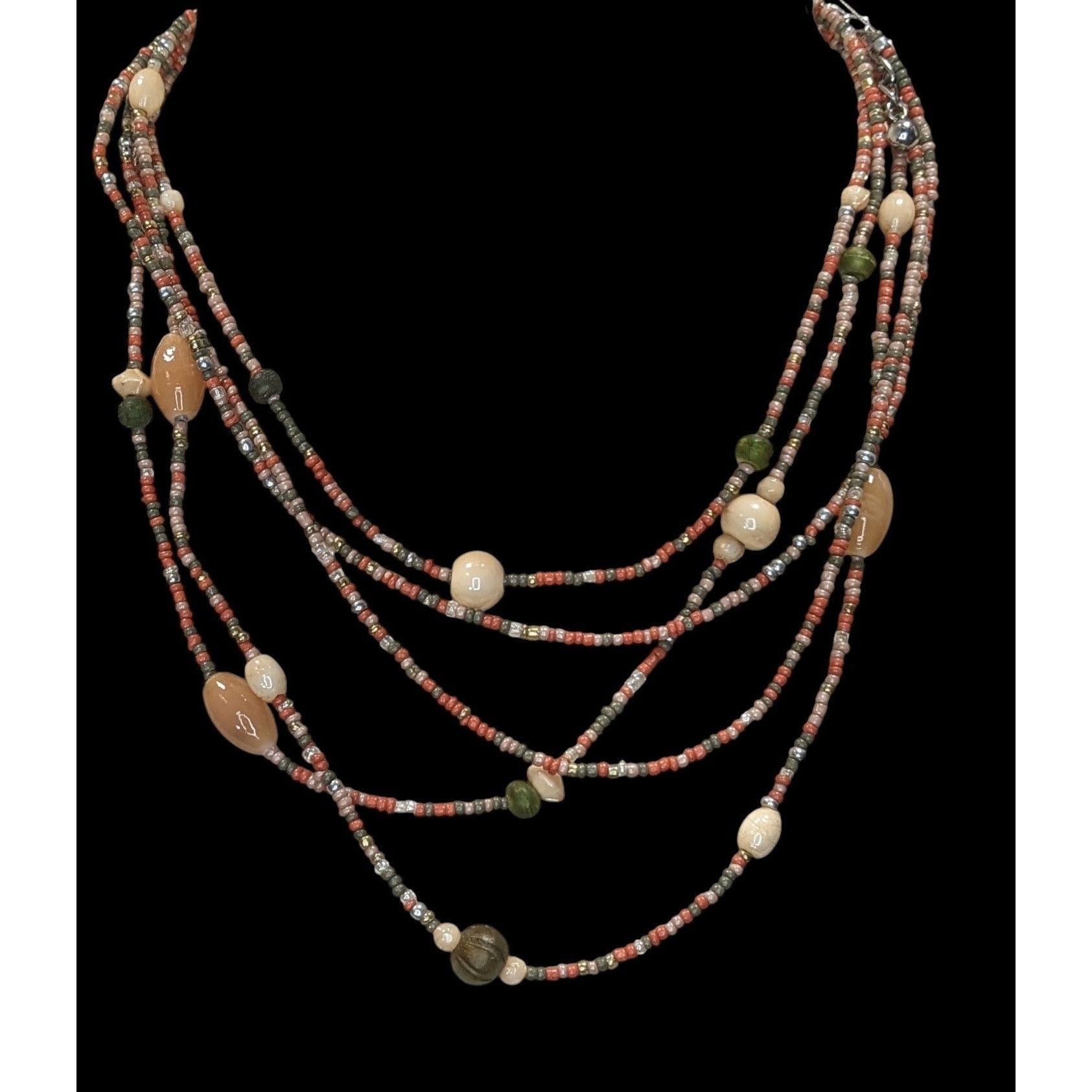 Chicos Chicos Vintage Earth Tone Multistrand Beaded Necklace Size ONE SIZE - 4 Thumbnail