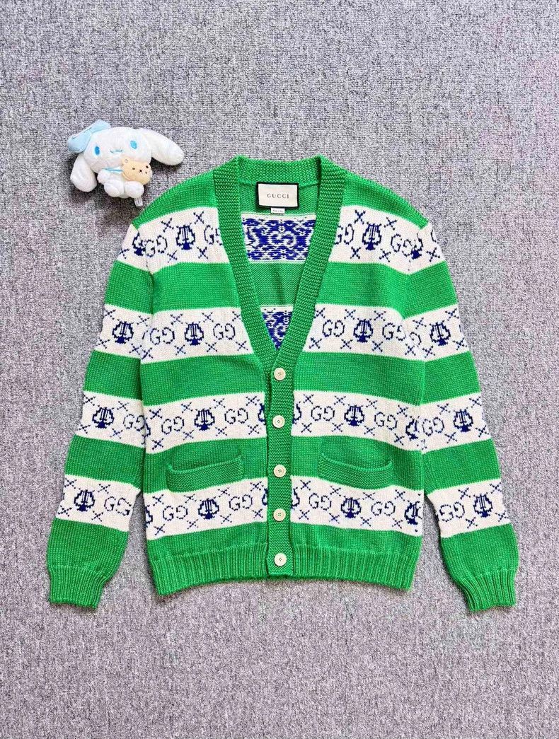 Gucci Gucci Green Stripe Knit Cardigan Size US XS / EU 42 / 0 - 1 Thumbnail