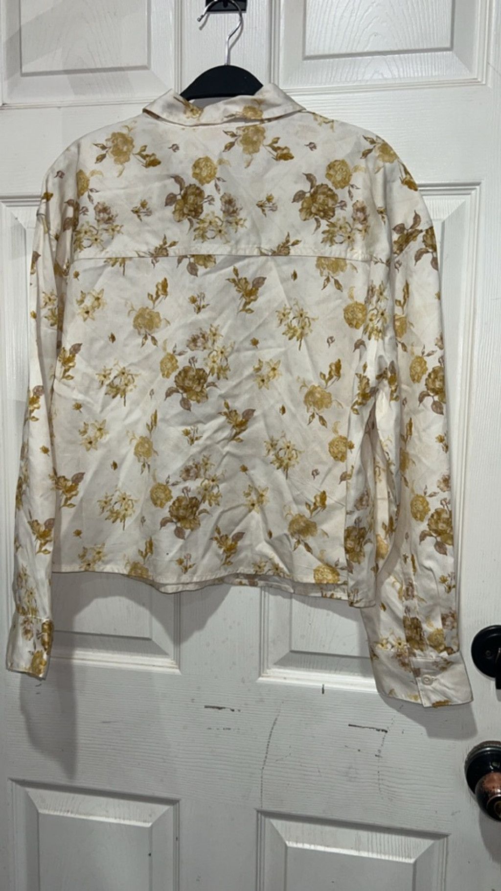 Woolrich Woolen Mills Women's Woolrich White Gold Floral Button Down Shirt M Size M / US 6-8 / IT 42-44 - 3 Thumbnail