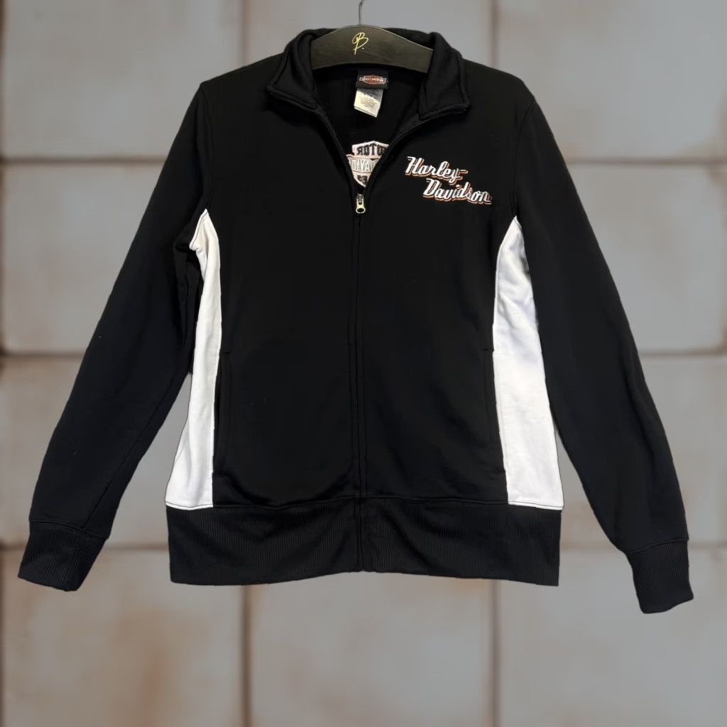 Harley Davidson Harley Davidson Jacket Women's Large Black Motorcycle Zip L Size Regular California Walnut Creek CA Size L / US 10 / IT 46 - 1 Thumbnail