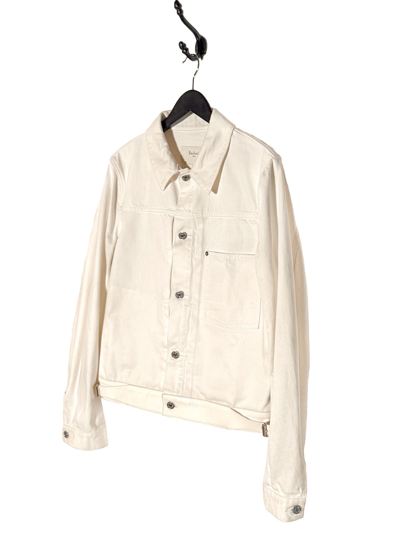 Berluti Berluti SS18 Ivory Leather Trim Denim Jacket Size US M / EU 48-50 / 2 - 2 Thumbnail