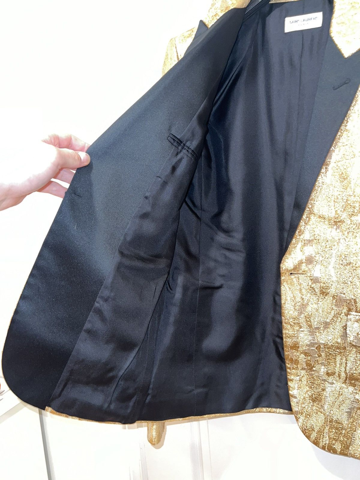 Saint Laurent Paris Gold Saint Laurent Hedi Blazer SAMPLE Size 38L - 6 Thumbnail
