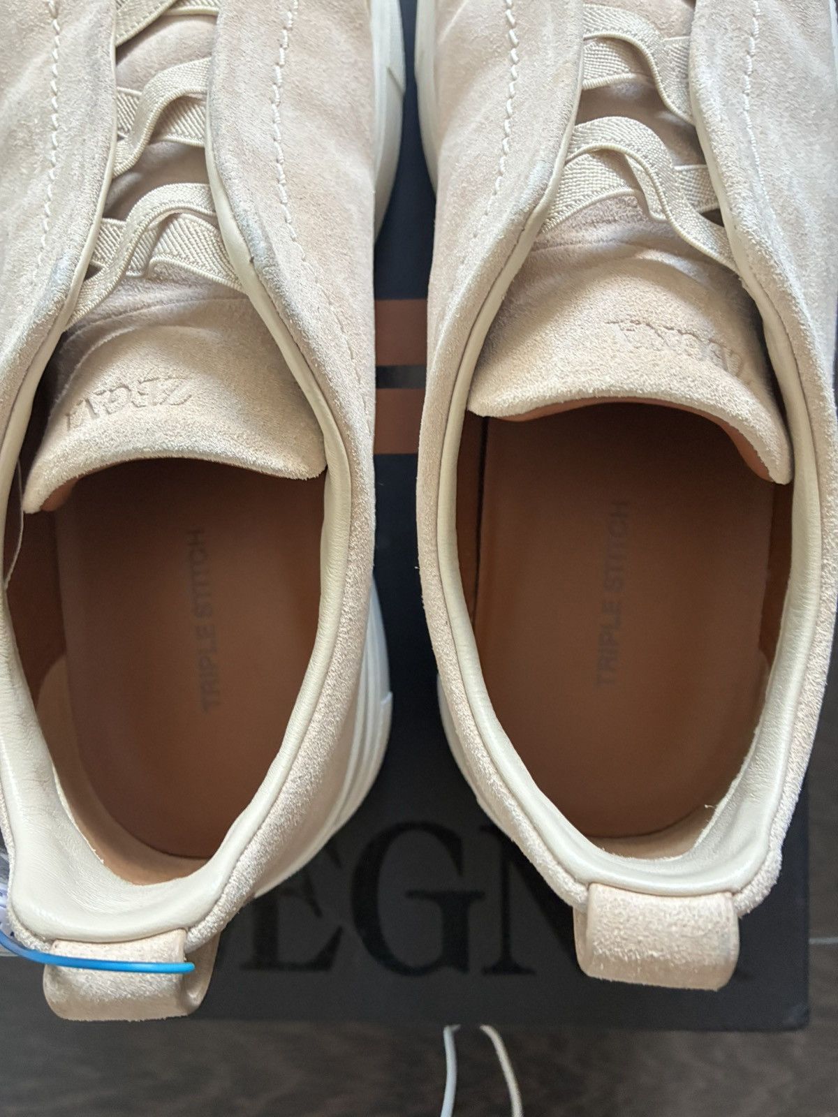 Ermenegildo Zegna Zegna beige triple stitch uk 7 eu 41 Size US 8 / EU 41 - 6 Thumbnail