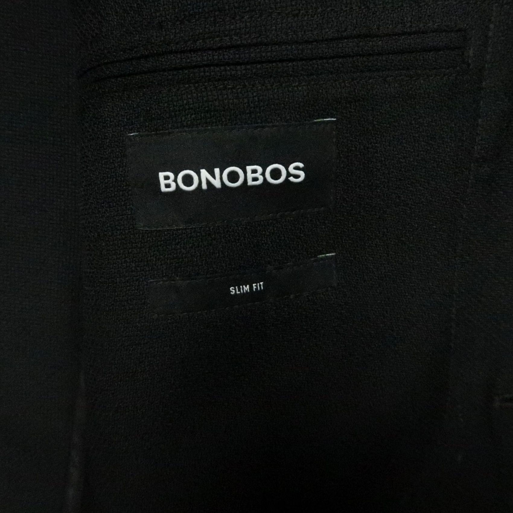 Bonobos Bonobos Blazer Mens 38R Black Wool Slim Single-Breasted Notch Lapel Jacket Coat Size 38R - 3 Thumbnail