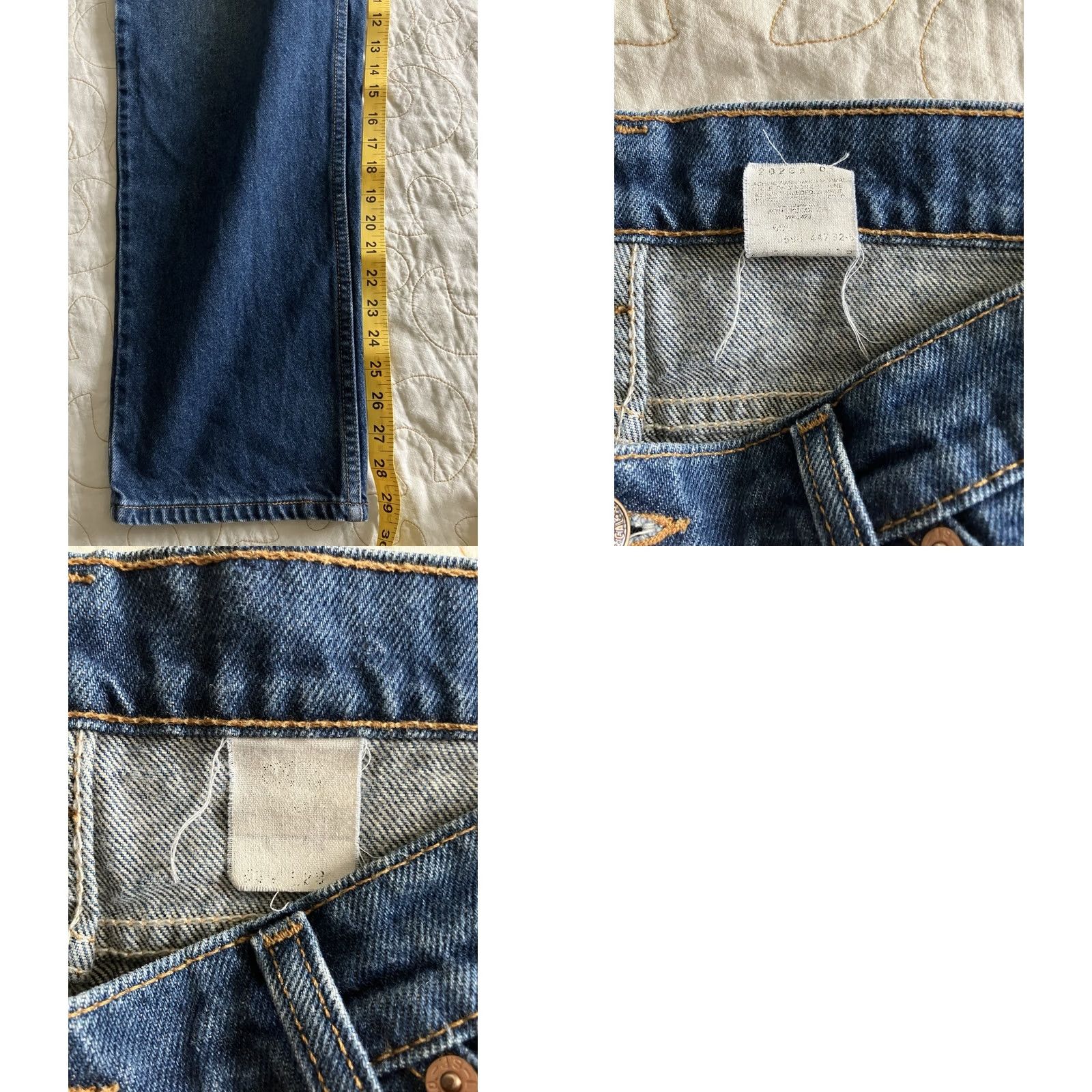 Levi's VINTAGE Levi's Jeans Men 34x29 White Tag 90s Blue Denim Straight Regular Size US 34 / EU 50 - 8 Thumbnail