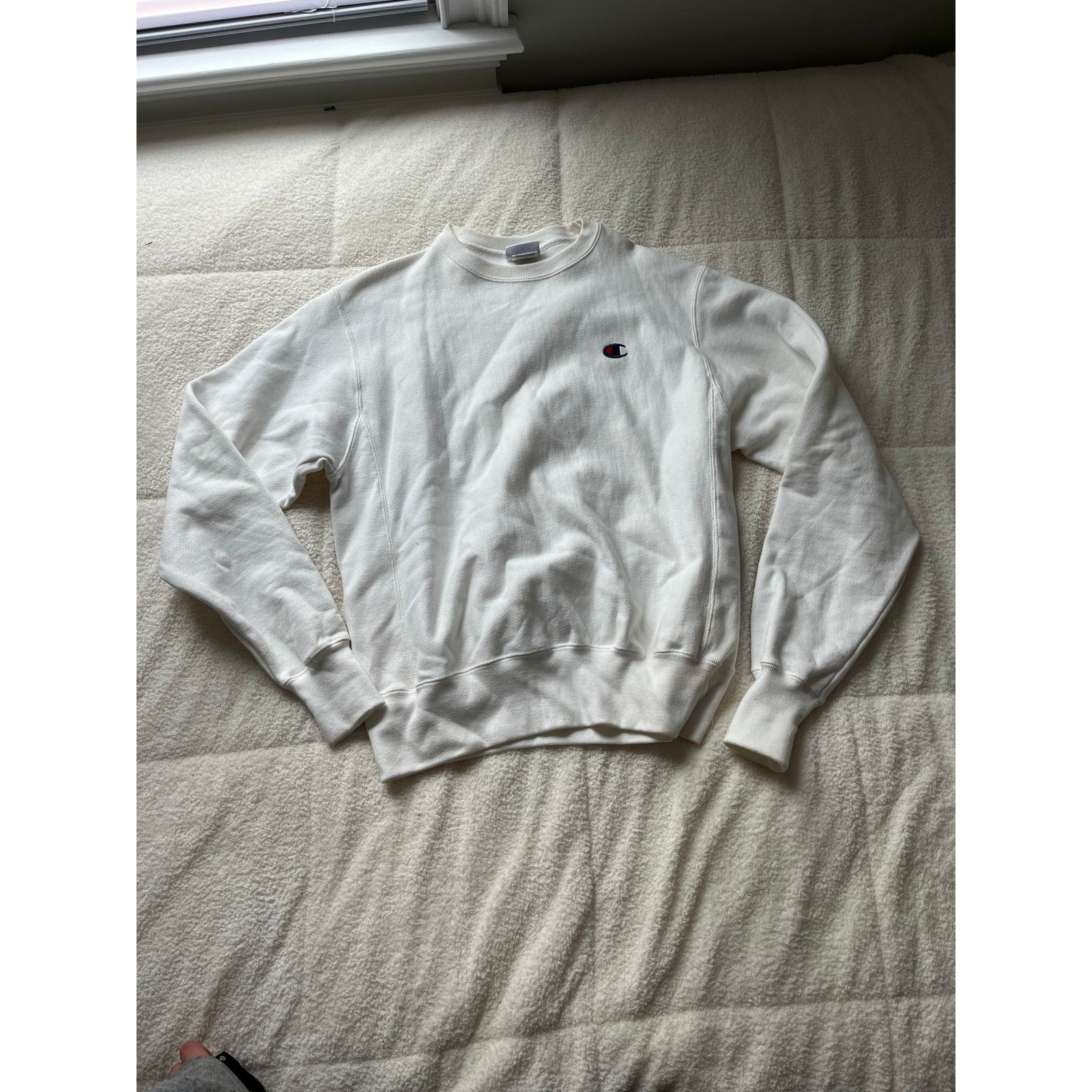 Champion Champion reverse weave white crewneck sweatshirt small Size US L / EU 52-54 / 3 - 1 Thumbnail