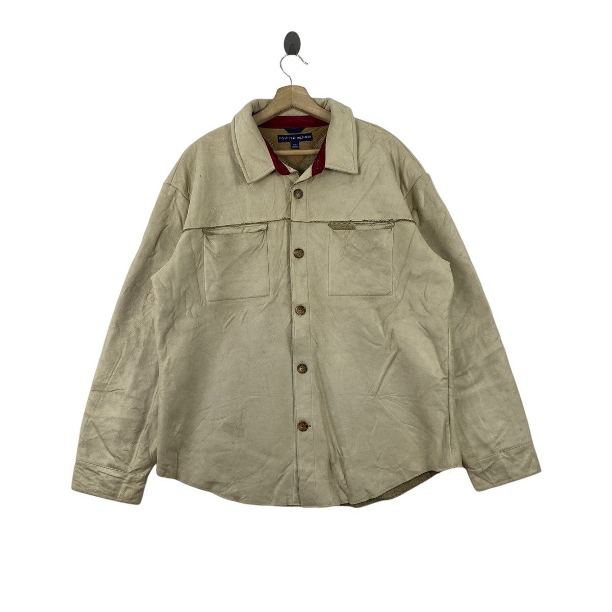 Tommy Hilfiger Vintage TOMMY HILFIGER Sherpa Inside Button Up Cream Casual Size US L / EU 52-54 / 3 - 1 Thumbnail
