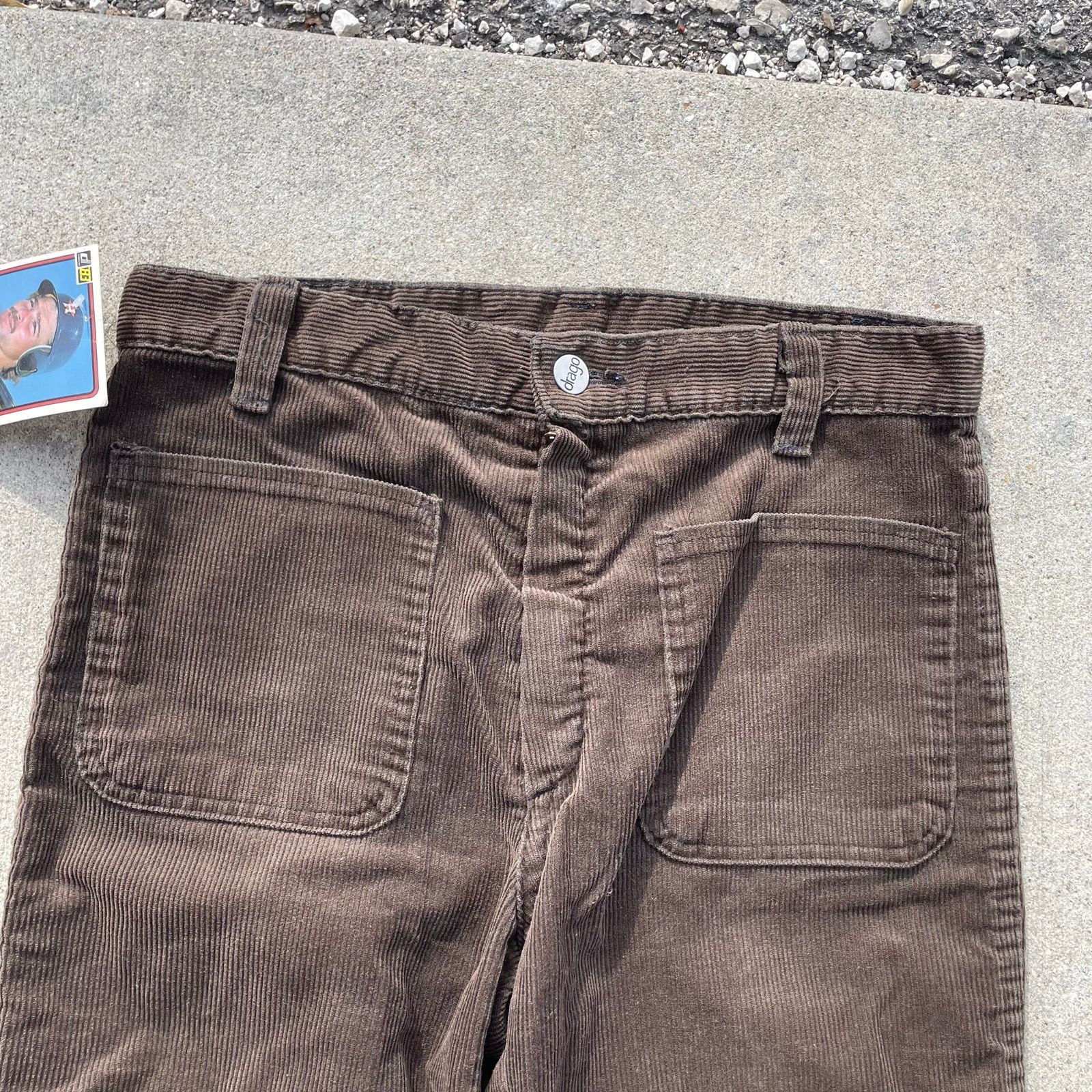 Vintage Drago Corduroy Flare Pants Brown Made in France Flare 27x30 Size 27" / US 4 / IT 40 - 2 Thumbnail
